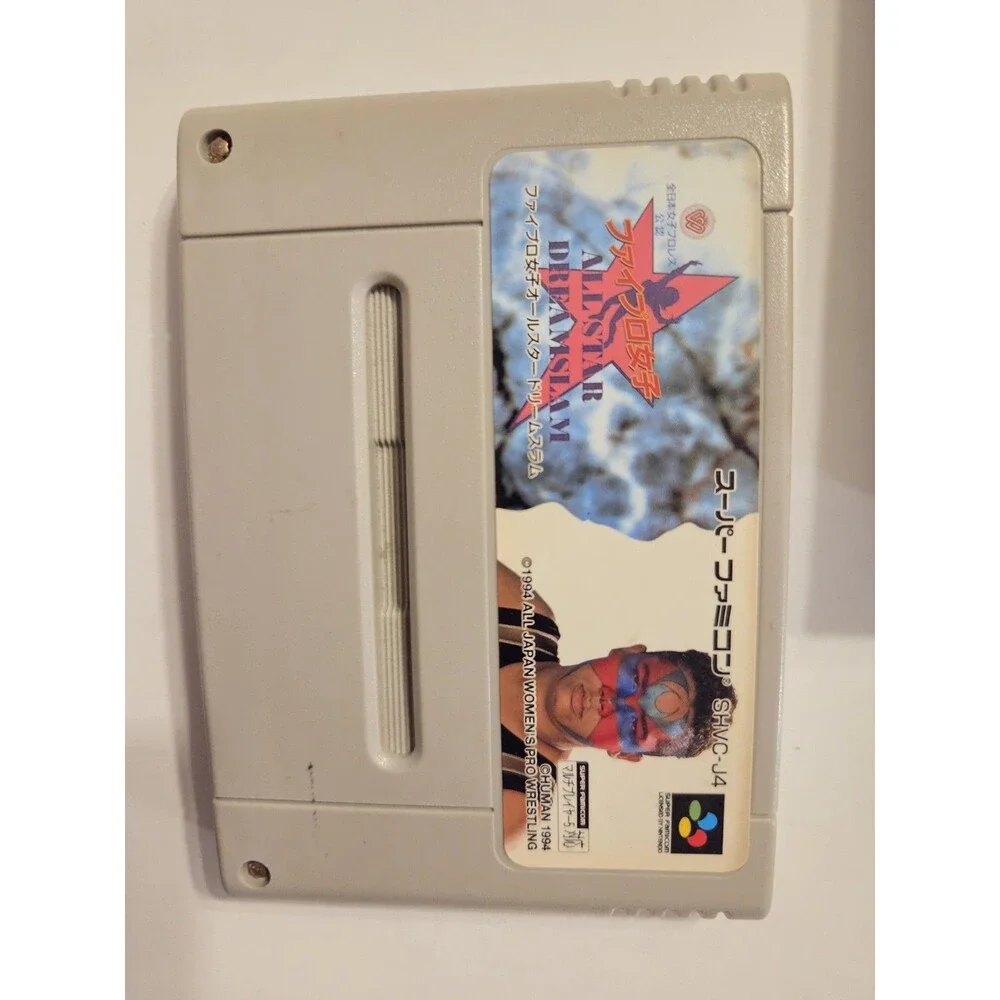 Superfamicon Game Allstar Dreamslam Box Manual Japanese Snes Wrestling 1994